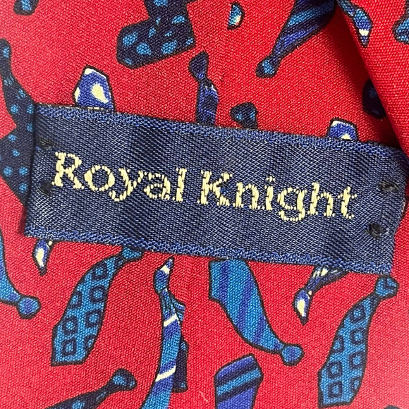 Royal Knight Fun Vtg Tie for Tie Fans Red Blue - Picture 7 of 8